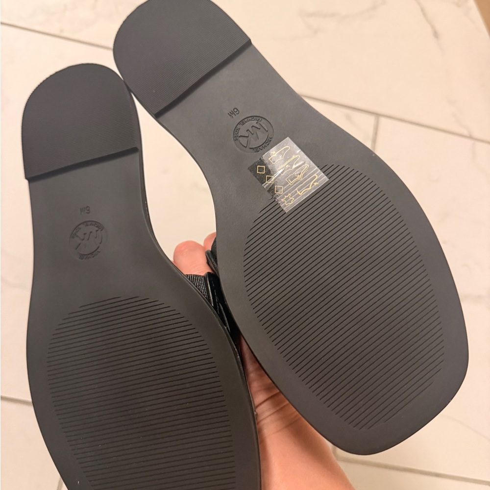 Michael Kors Black Woven Slide Sandals - Picture 4 of 7